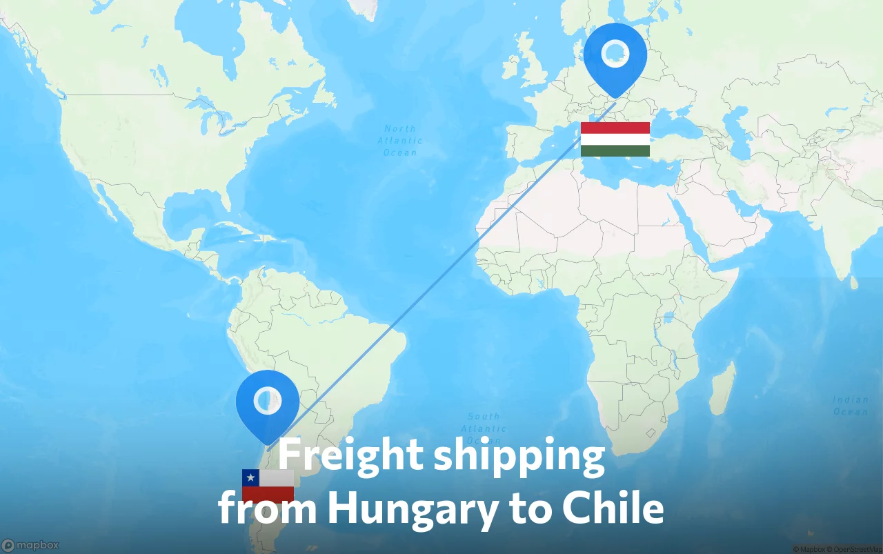 Shipping route from Hungary to Chile