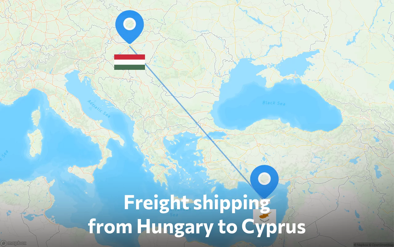 Shipping route from Hungary to Cyprus
