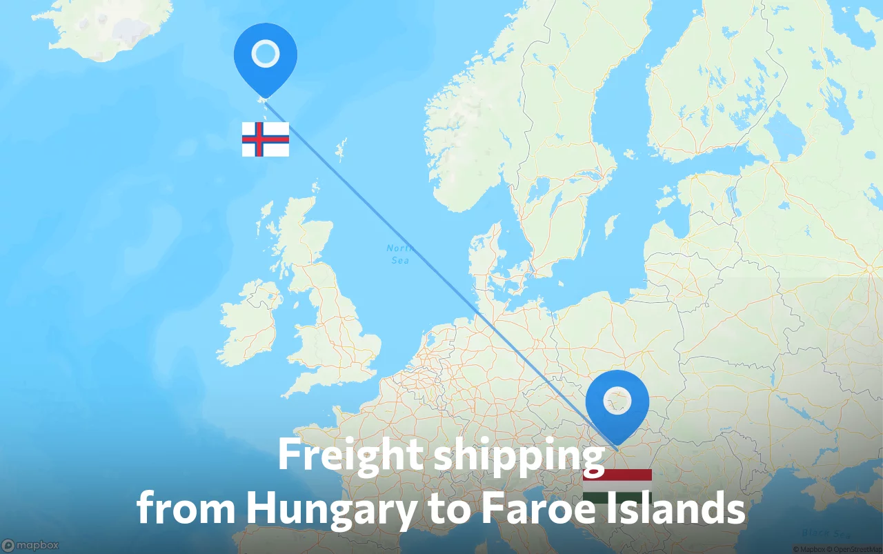 Shipping route from Hungary to Faroe Islands