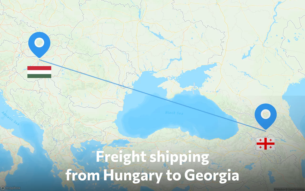 Shipping route from Hungary to Georgia