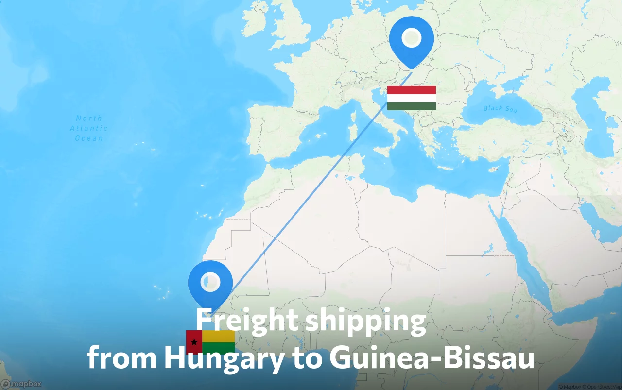 Shipping route from Hungary to Guinea-Bissau