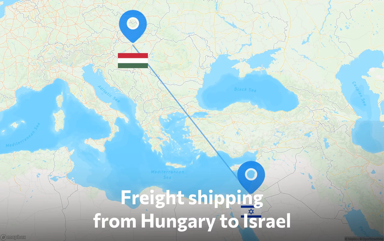 Shipping route from Hungary to Israel