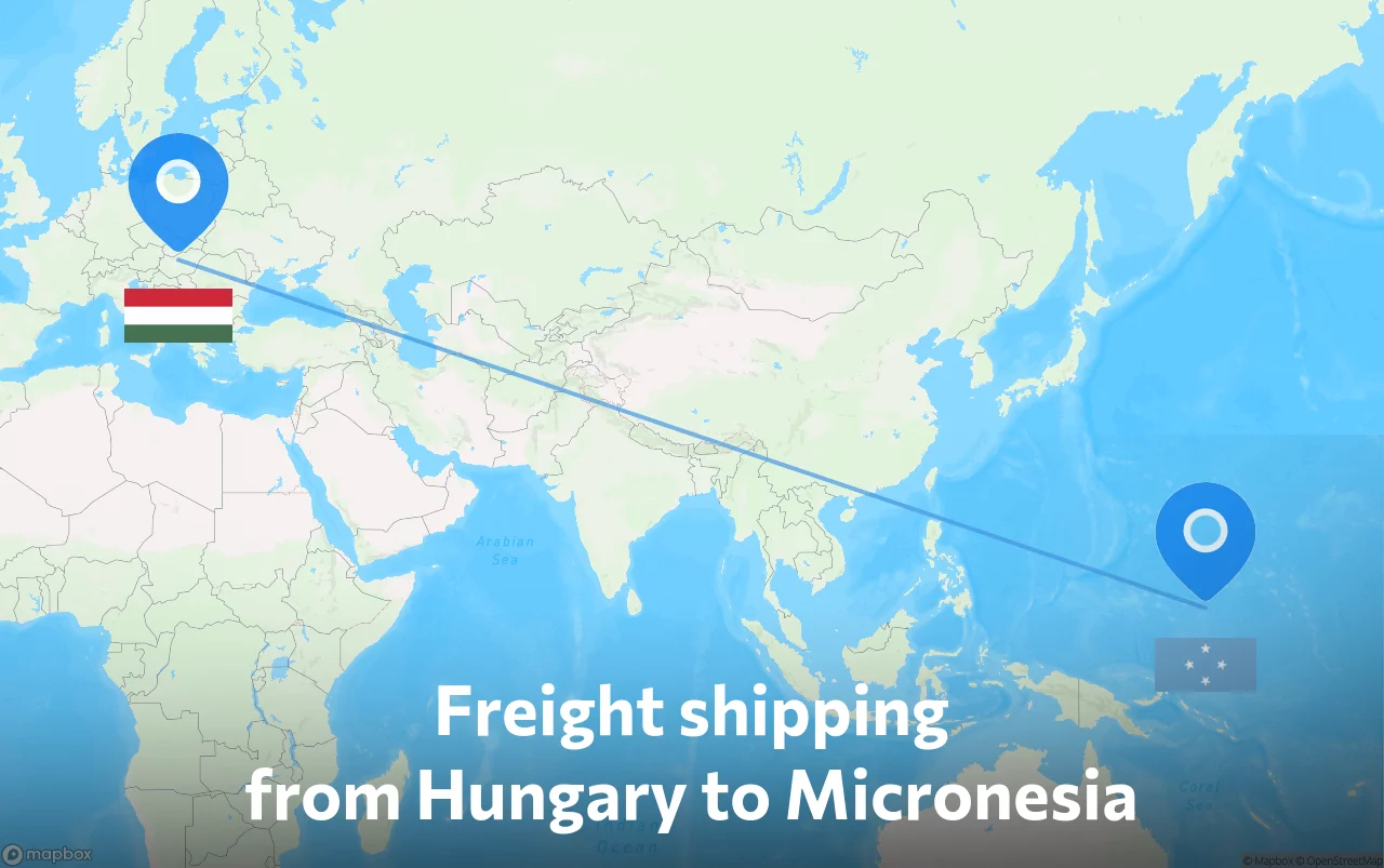 Shipping route from Hungary to Micronesia