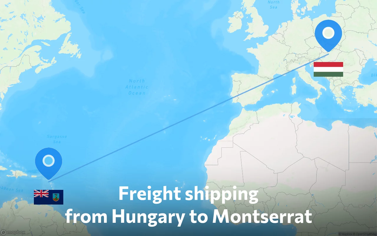 Shipping route from Hungary to Montserrat