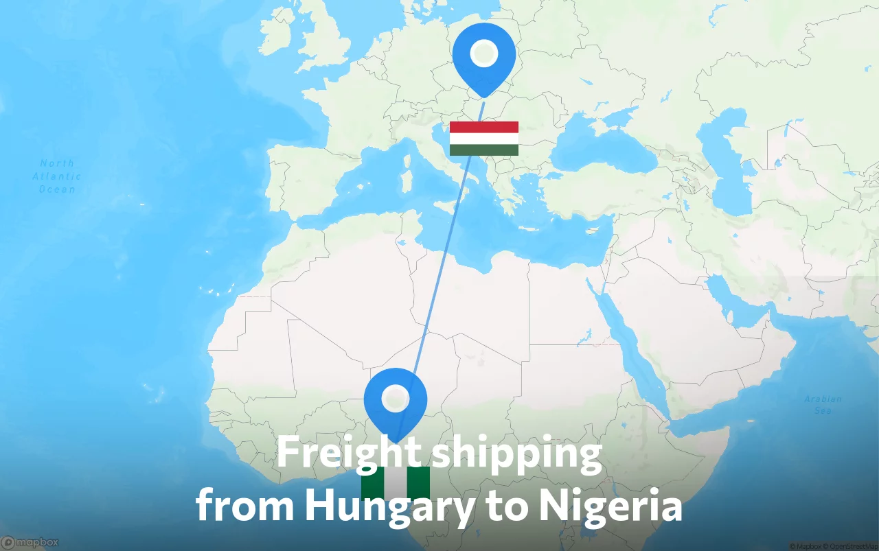 Shipping route from Hungary to Nigeria