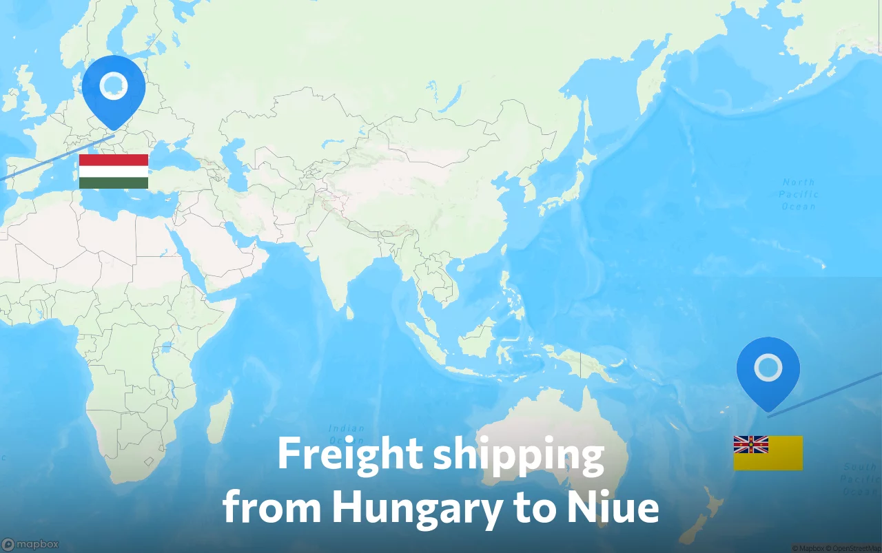 Shipping route from Hungary to Niue