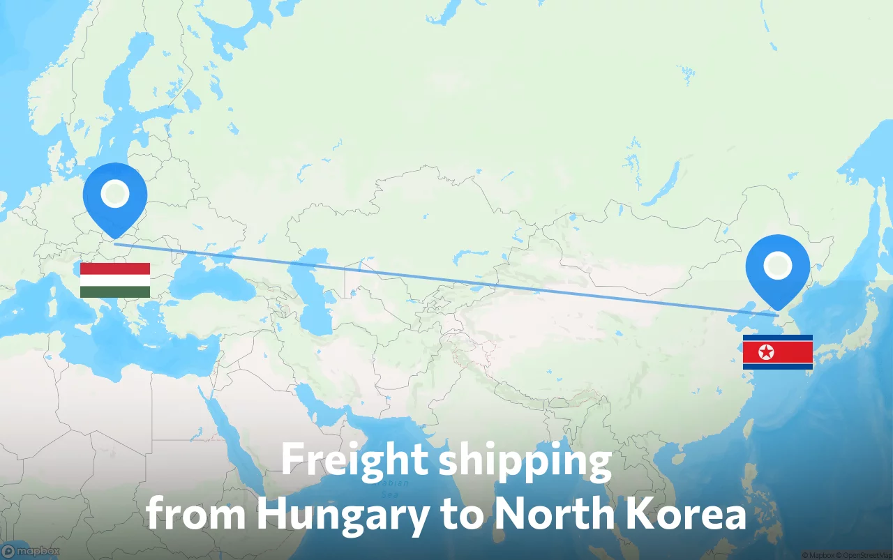 Shipping route from Hungary to North Korea