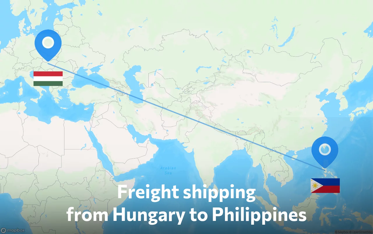 Shipping route from Hungary to Philippines
