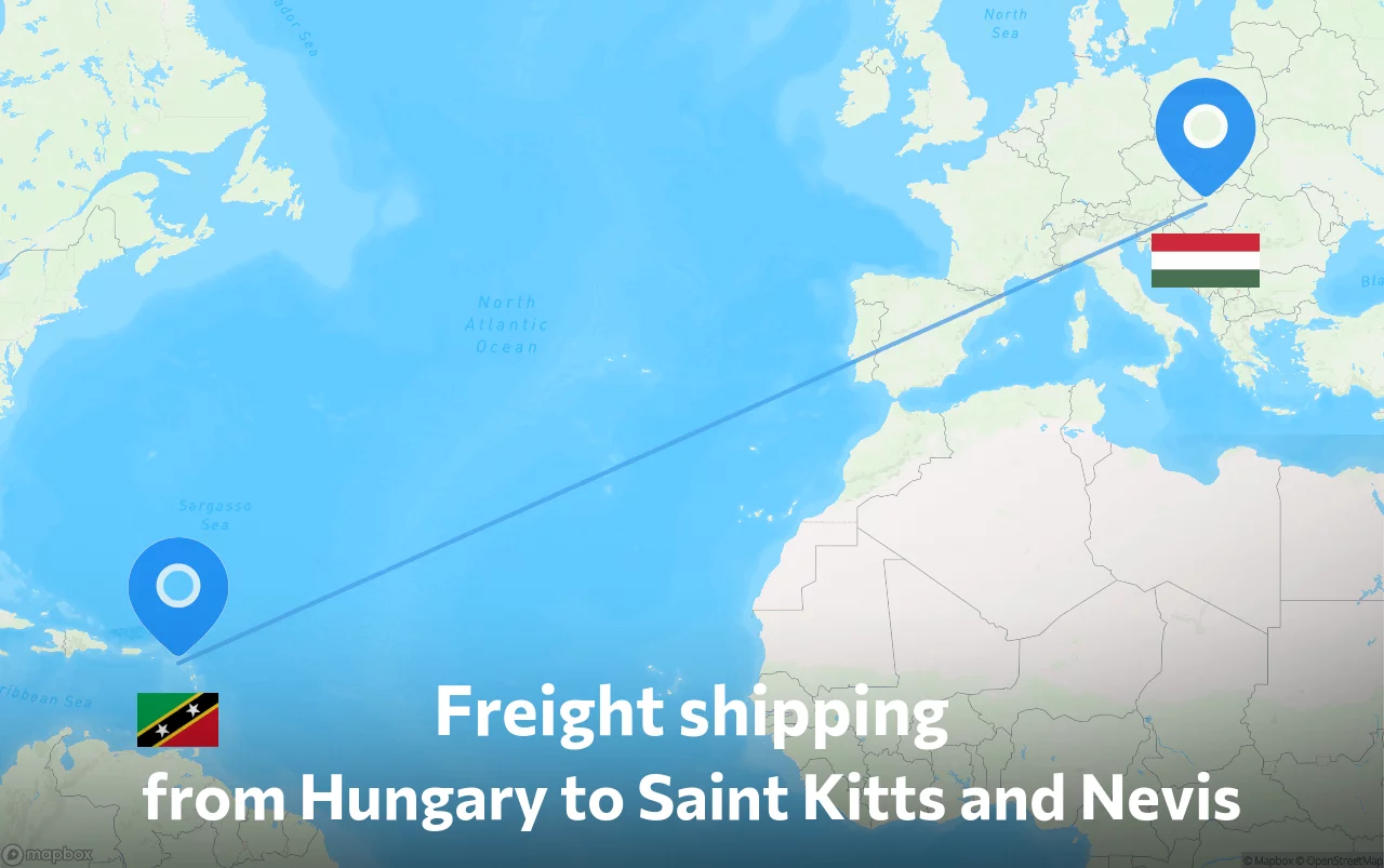 Shipping route from Hungary to Saint Kitts and Nevis