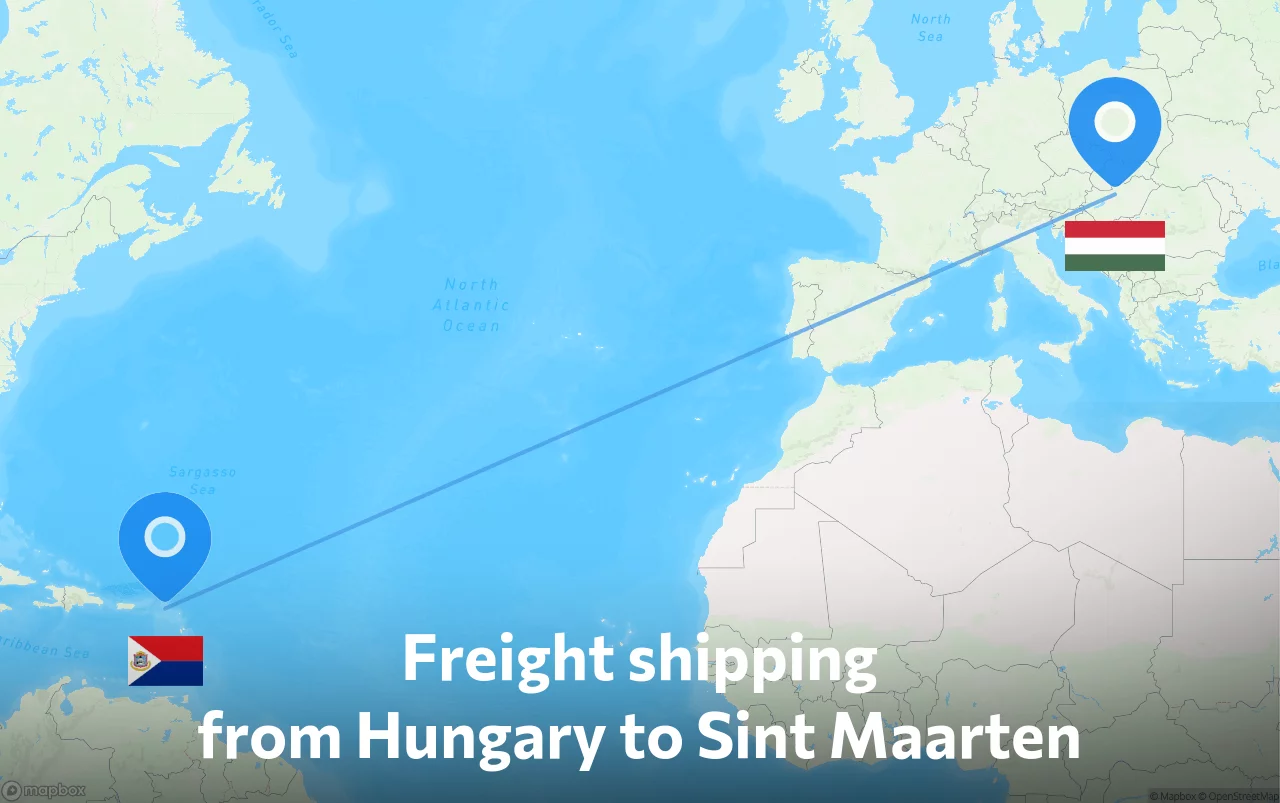 Shipping route from Hungary to Sint Maarten