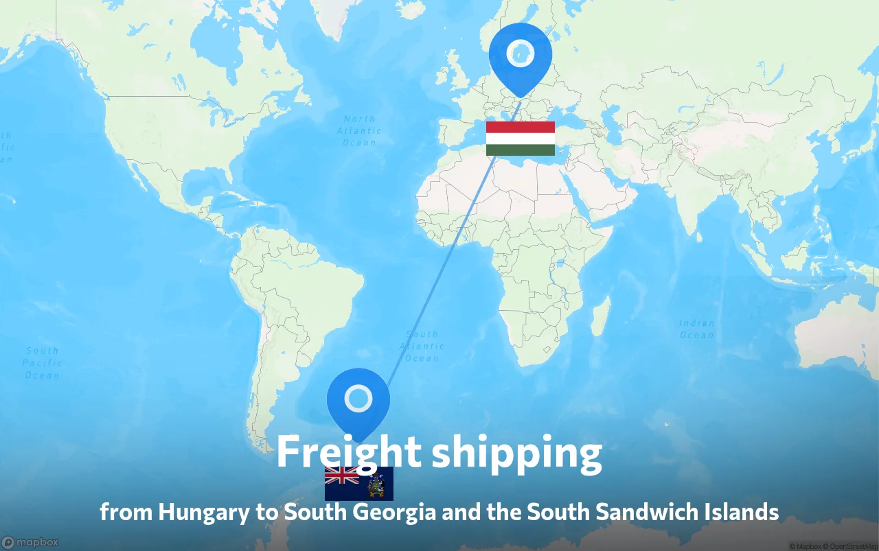 Shipping route from Hungary to South Georgia and the South Sandwich Islands