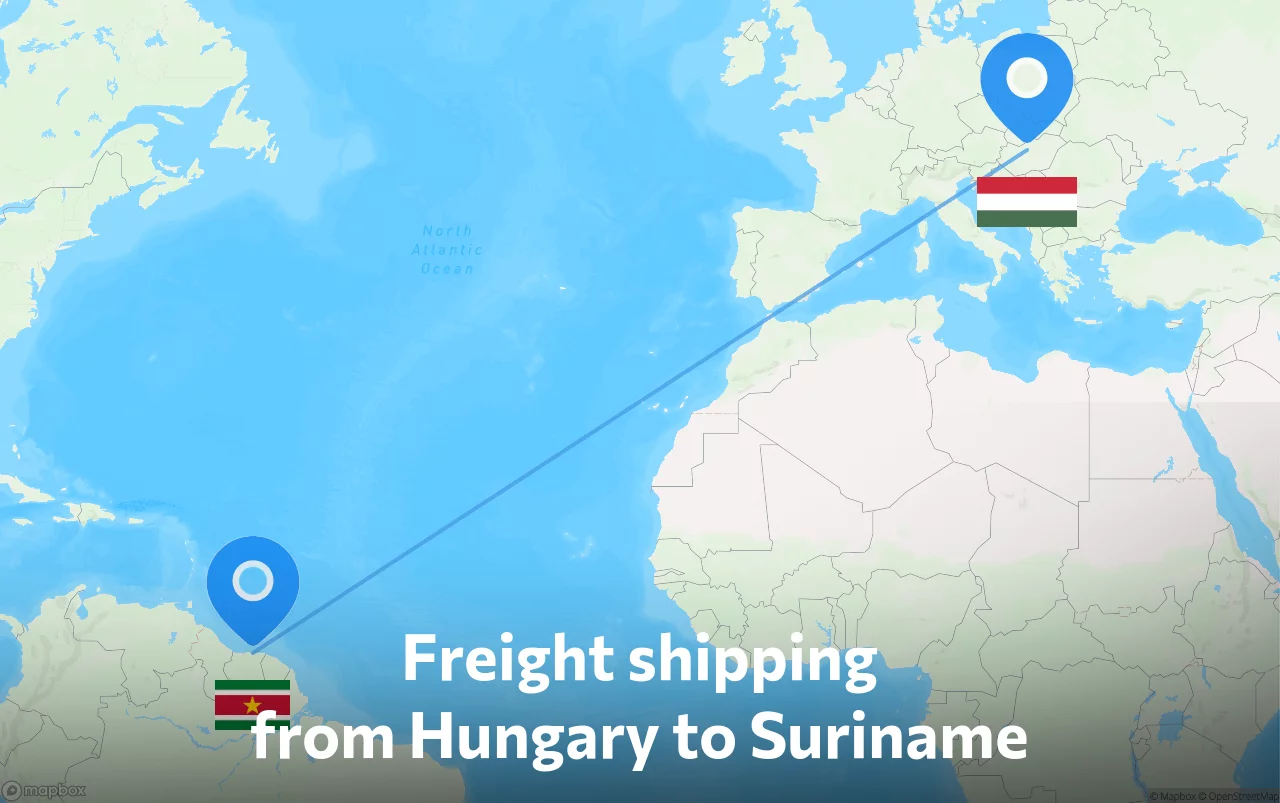 Shipping route from Hungary to Suriname