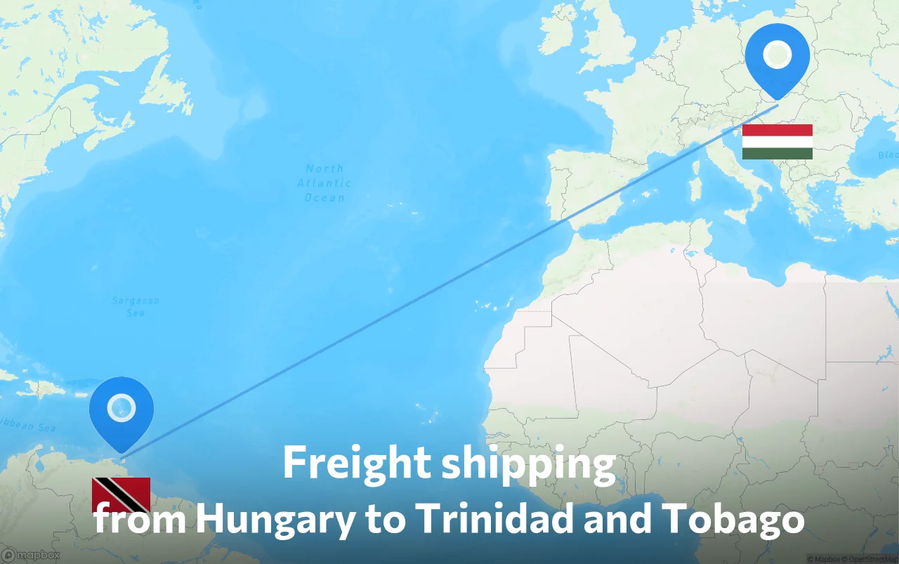 Shipping route from Hungary to Trinidad and Tobago
