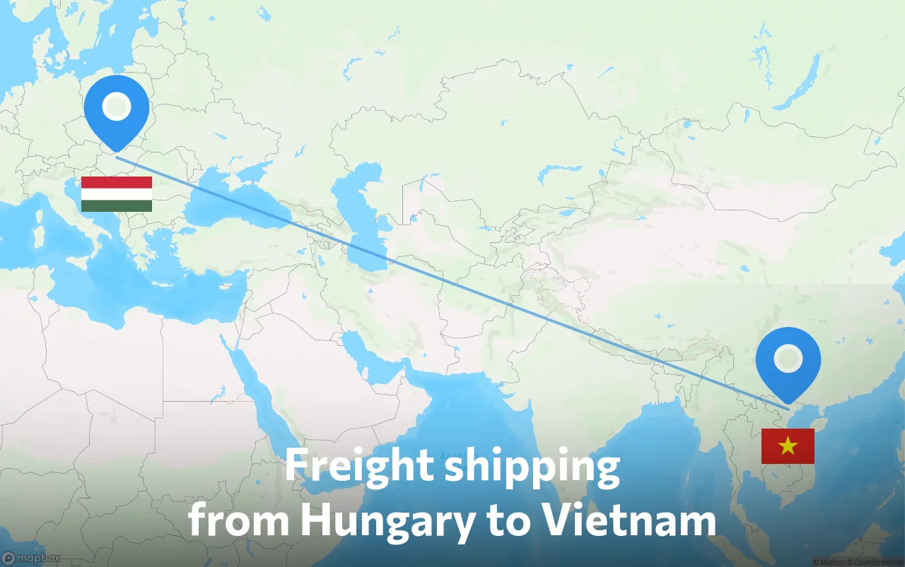Shipping route from Hungary to Vietnam