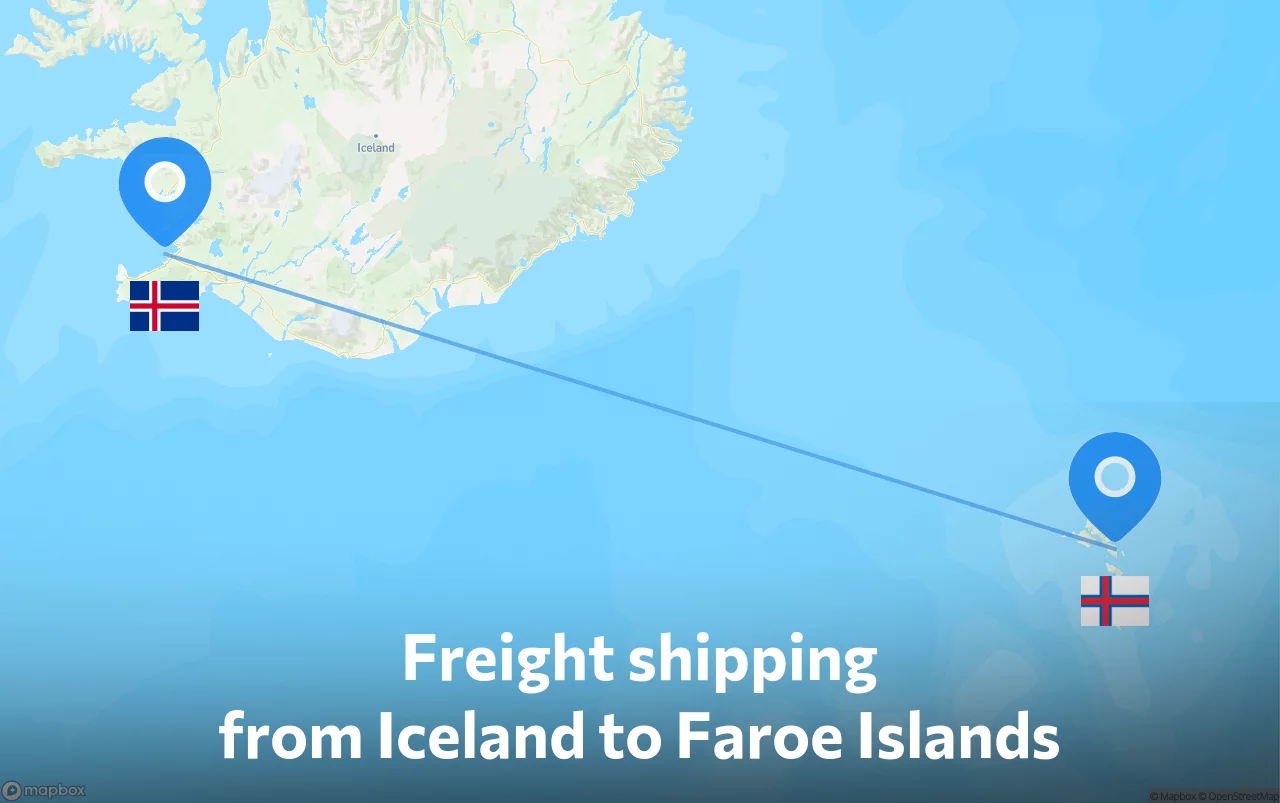 Shipping route from Iceland to Faroe Islands