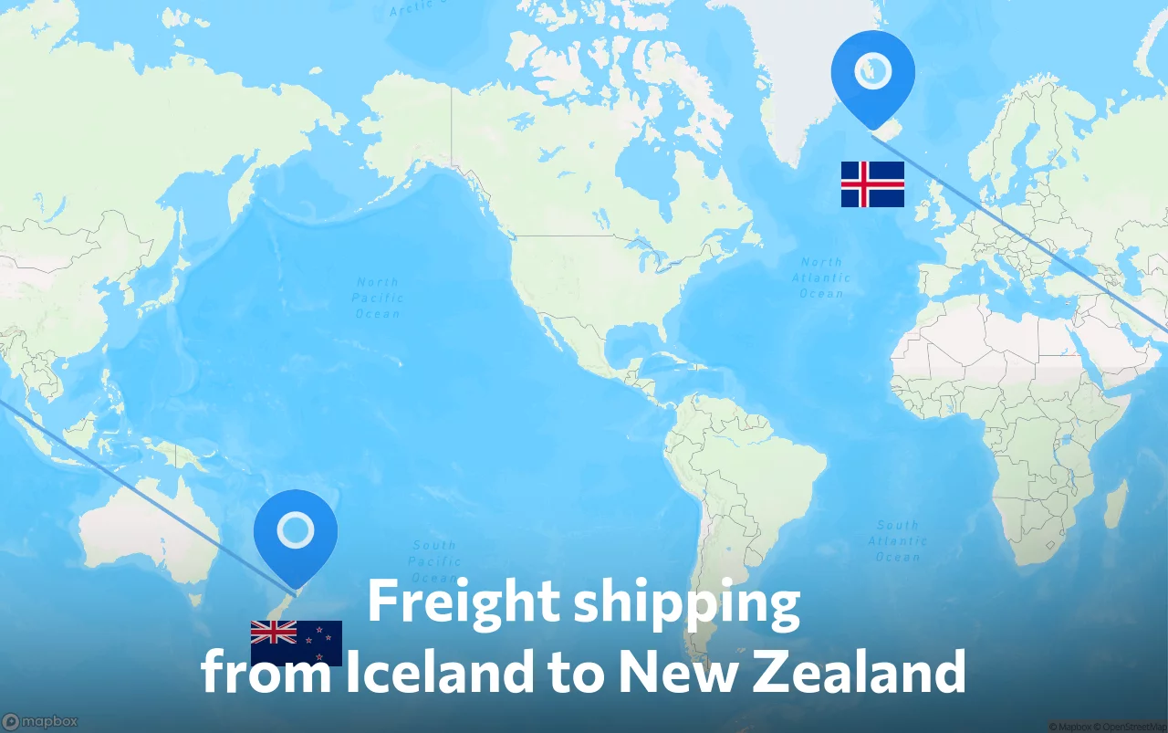 Shipping route from Iceland to New Zealand