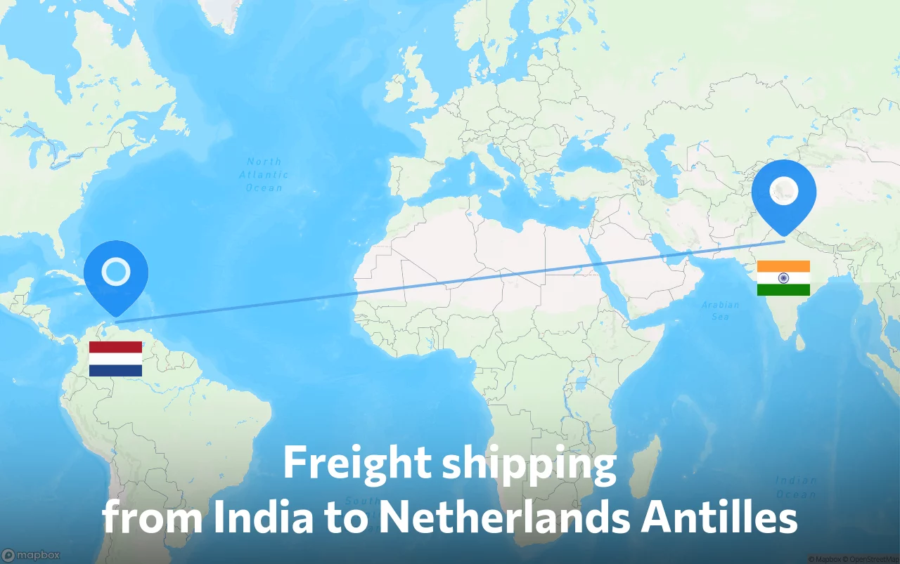 Shipping route from India to Netherlands Antilles