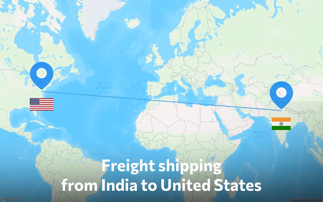 Shipping route from India to United States