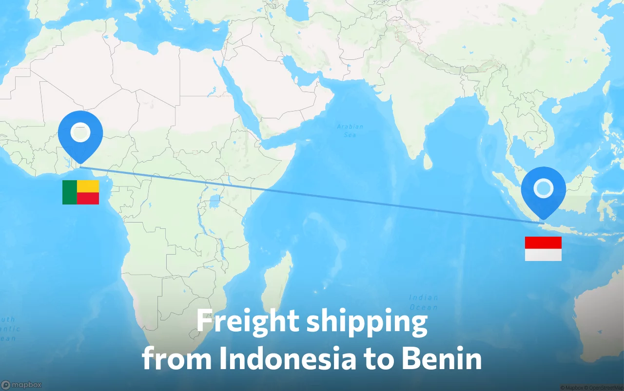 Shipping route from Indonesia to Benin