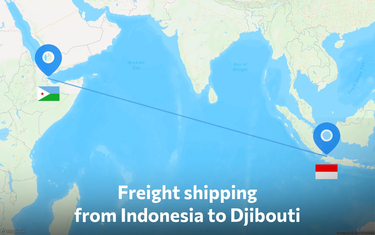 Shipping route from Indonesia to Djibouti