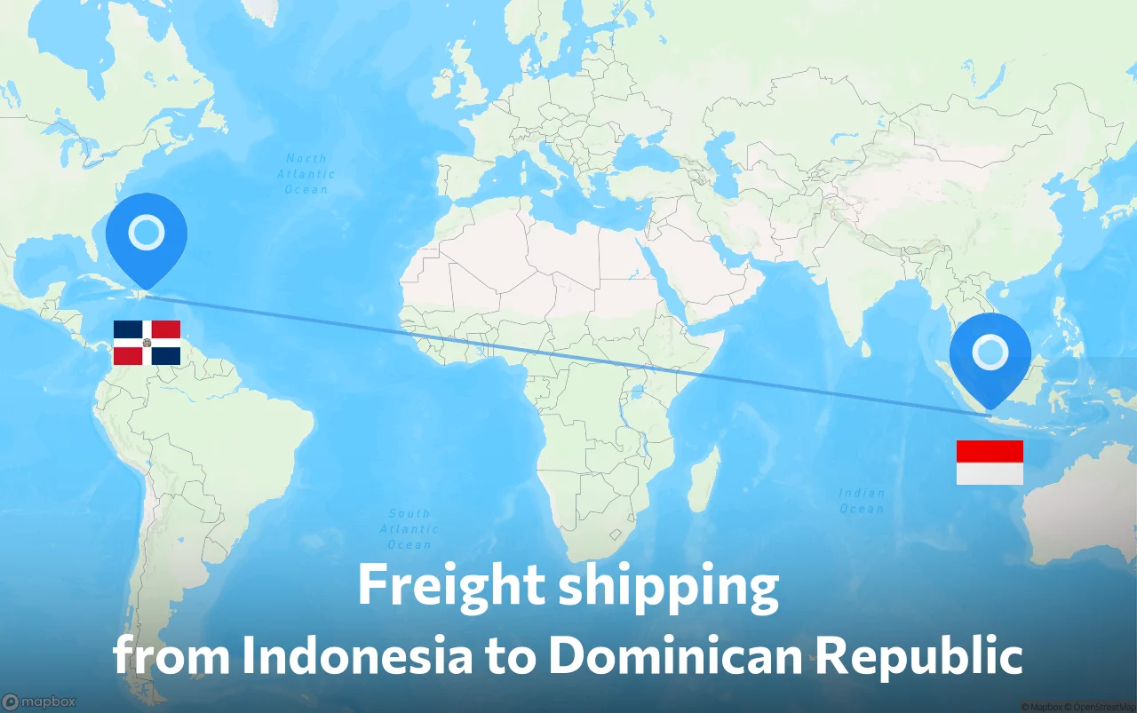 Shipping route from Indonesia to Dominican Republic