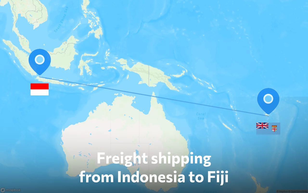 Shipping route from Indonesia to Fiji