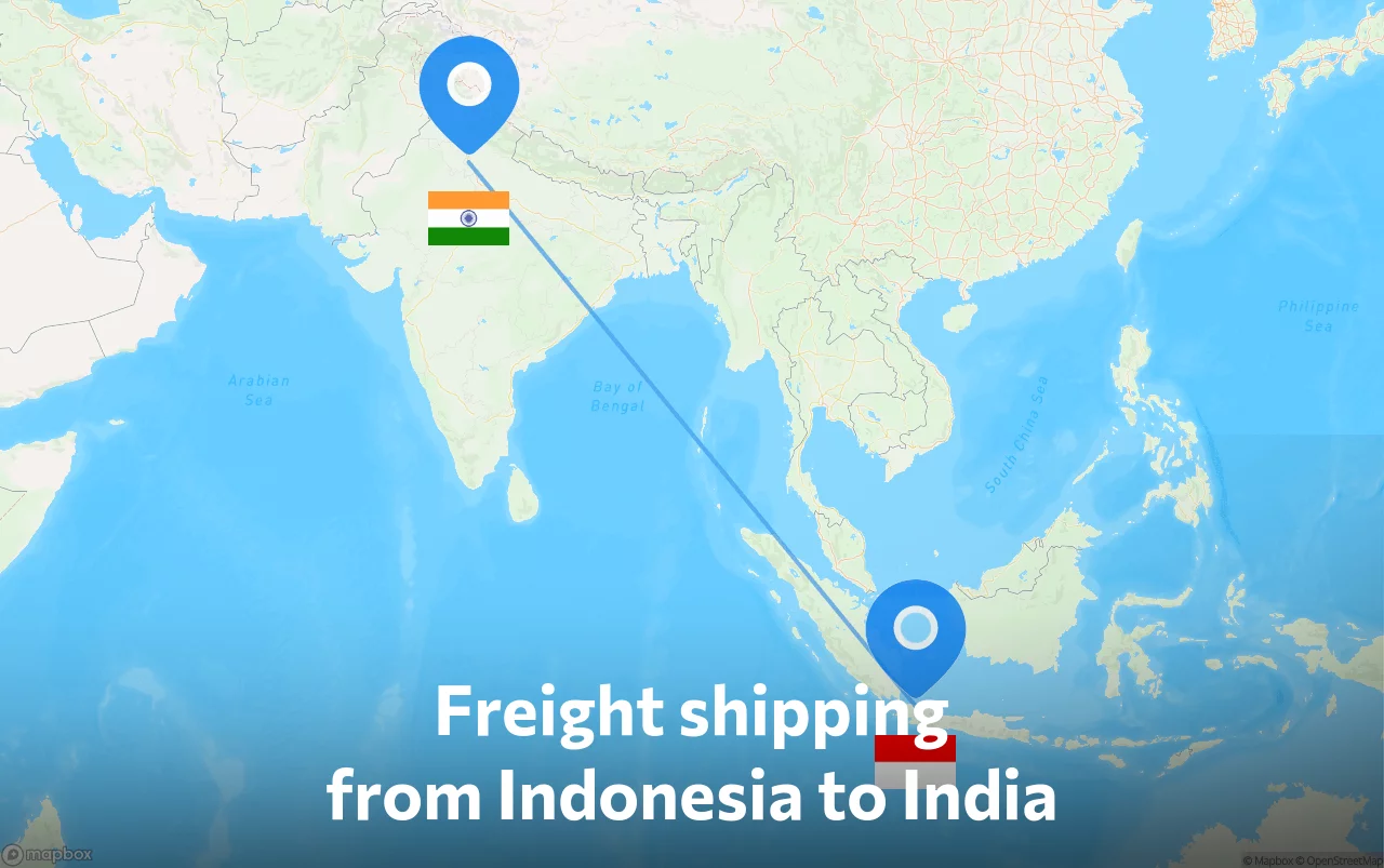 Shipping route from Indonesia to India