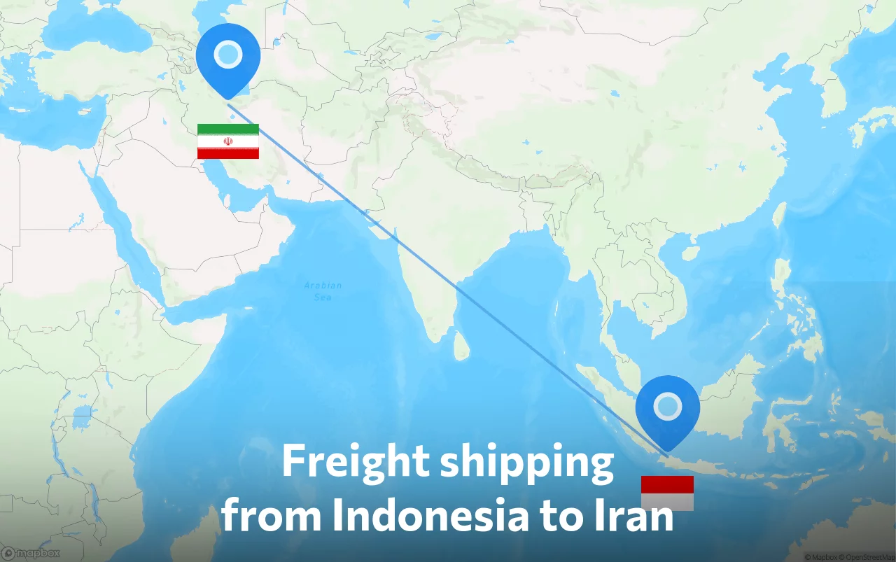 Shipping route from Indonesia to Iran