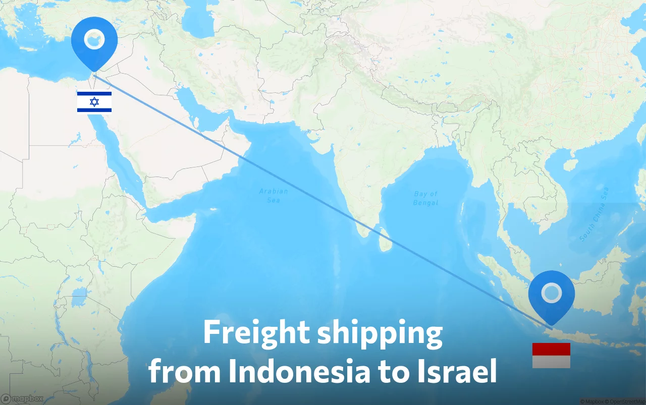 Shipping route from Indonesia to Israel