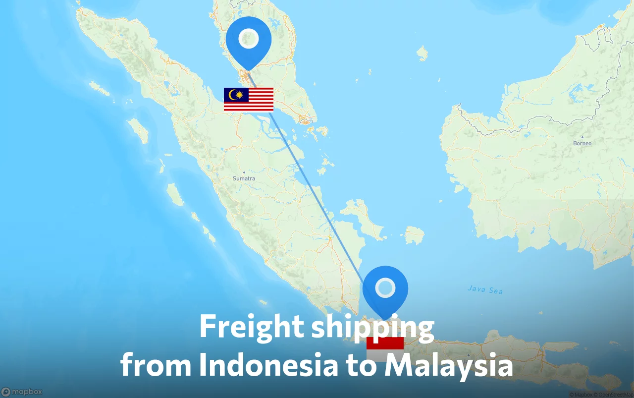 Shipping route from Indonesia to Malaysia