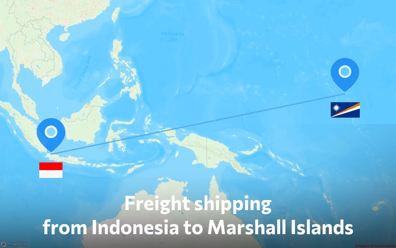 Shipping route from Indonesia to Marshall Islands