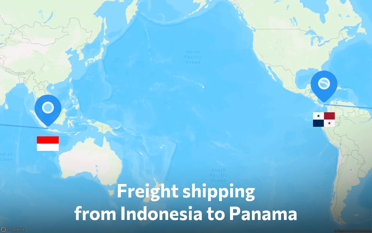 Shipping route from Indonesia to Panama