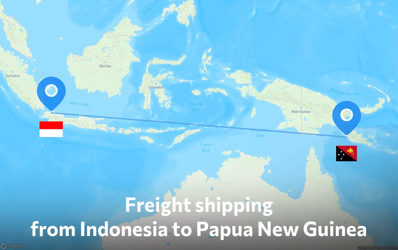 Shipping route from Indonesia to Papua New Guinea