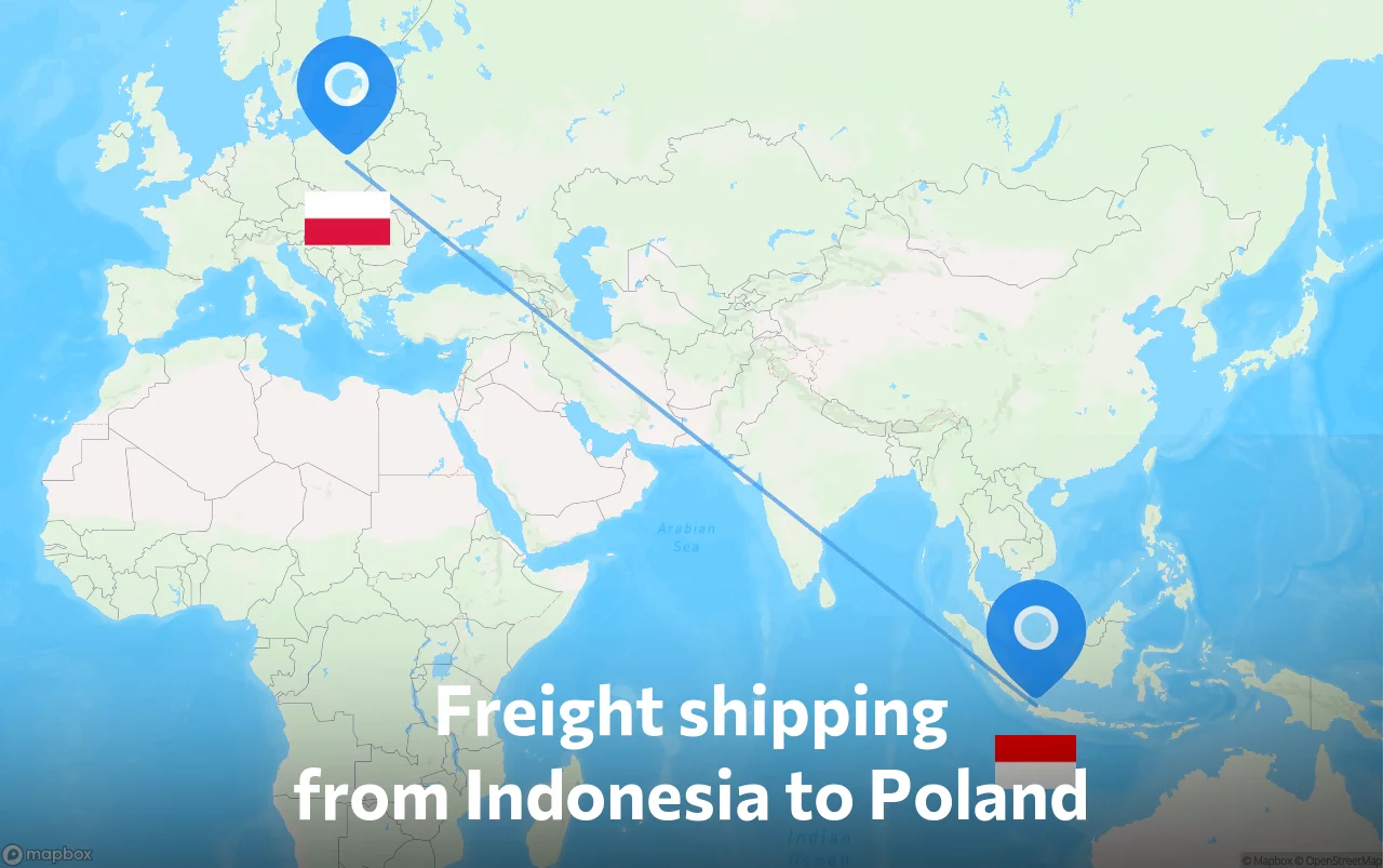 Shipping route from Indonesia to Poland