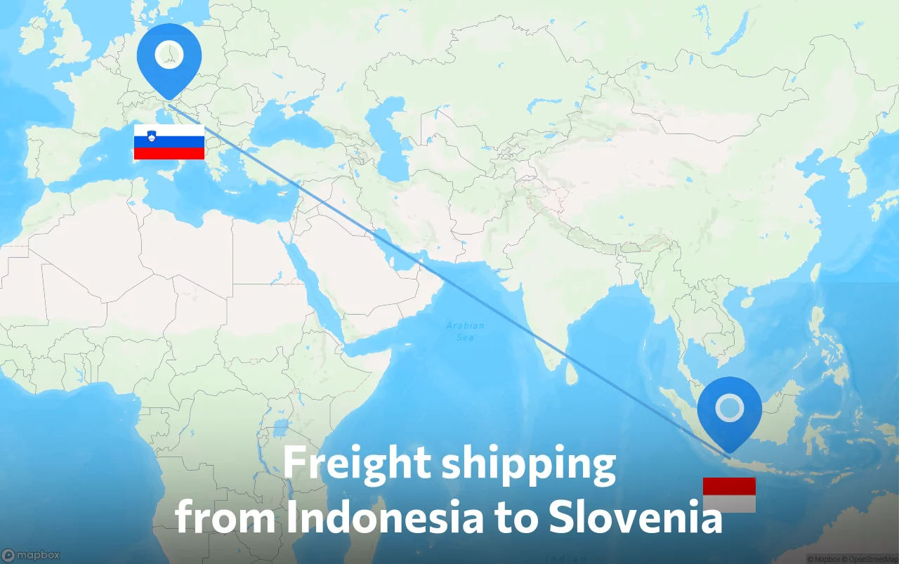 Shipping route from Indonesia to Slovenia