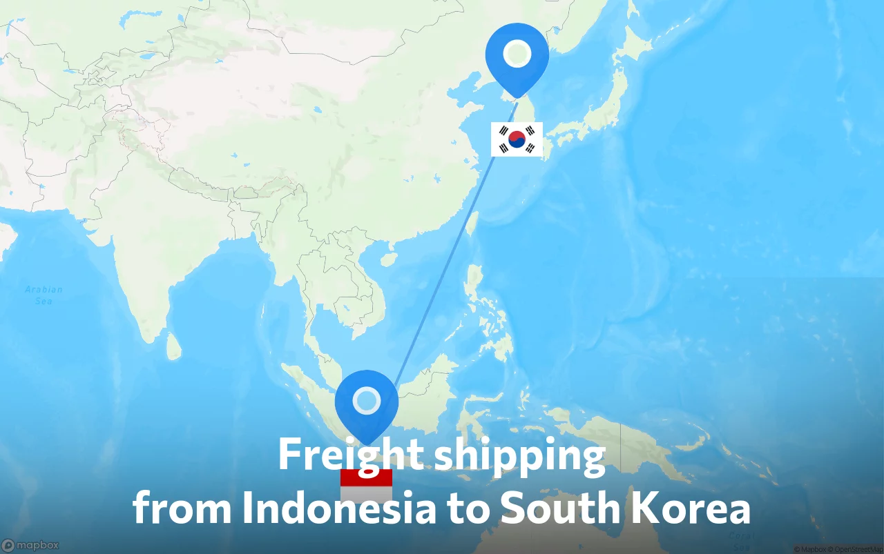 Shipping route from Indonesia to South Korea