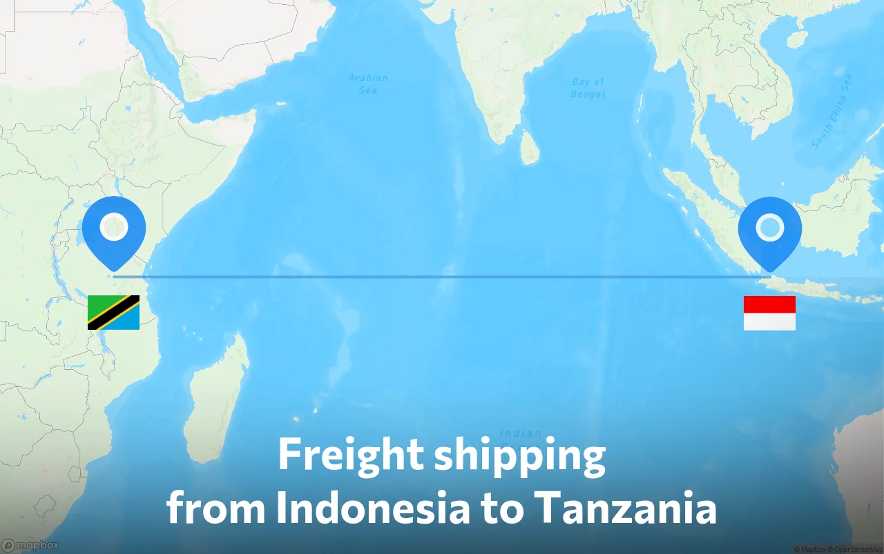 Shipping route from Indonesia to Tanzania