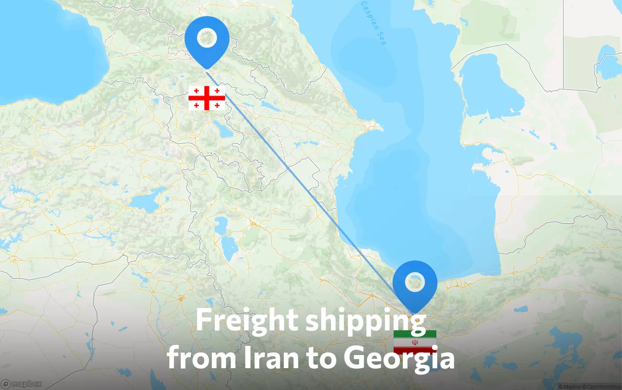 Shipping route from Iran to Georgia