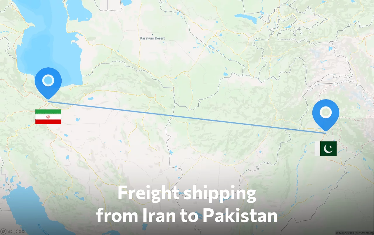 Shipping route from Iran to Pakistan