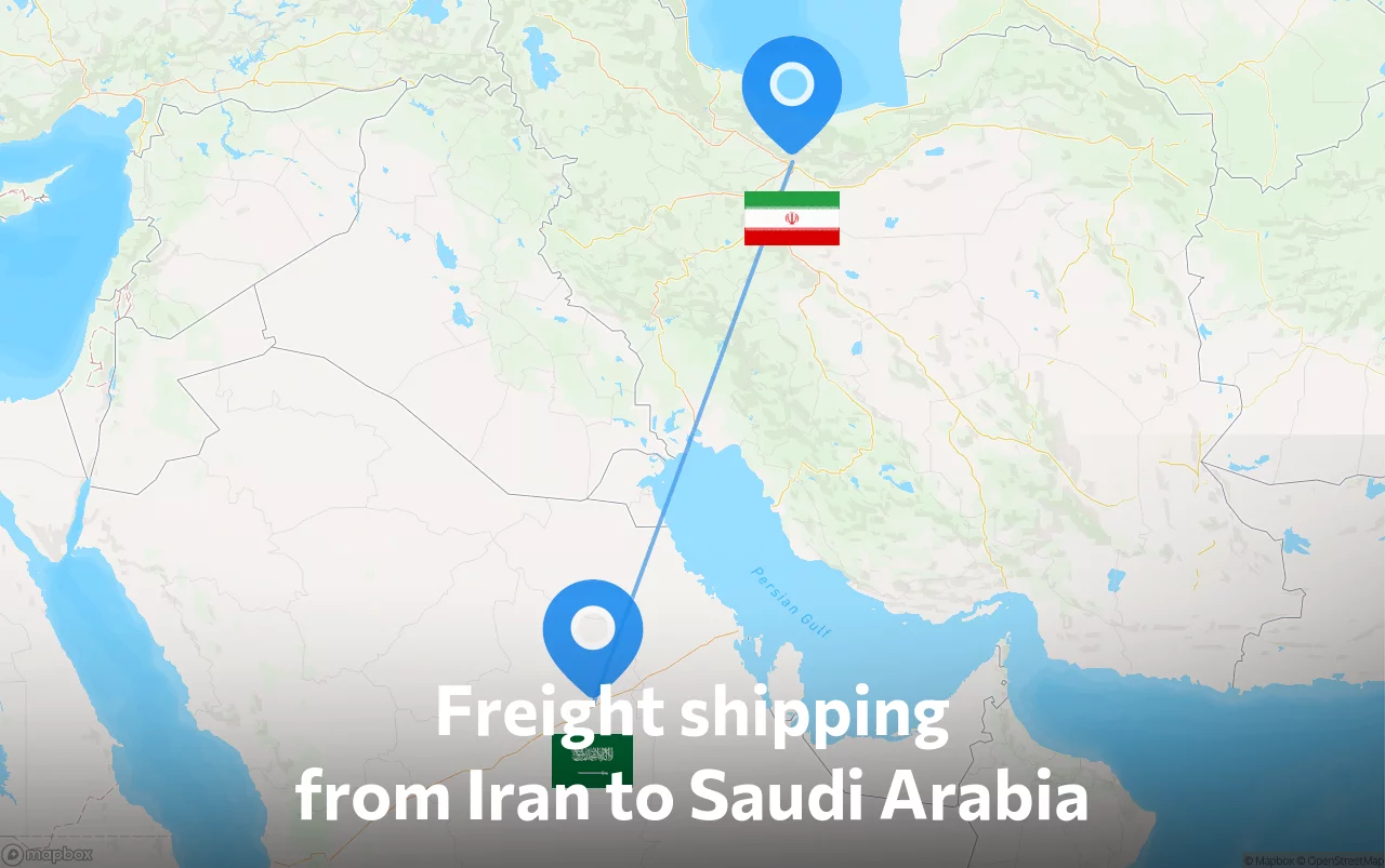 Shipping route from Iran to Saudi Arabia