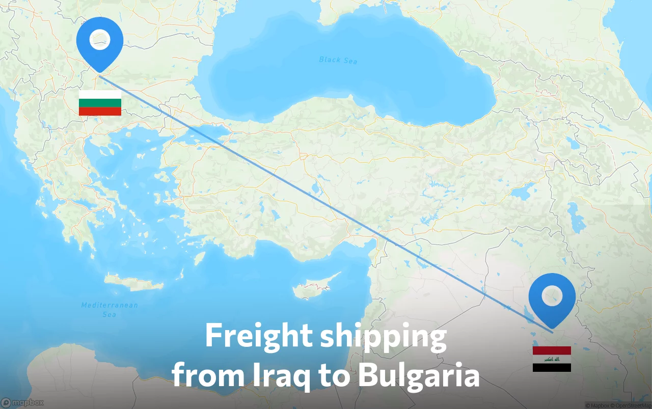 Shipping route from Iraq to Bulgaria