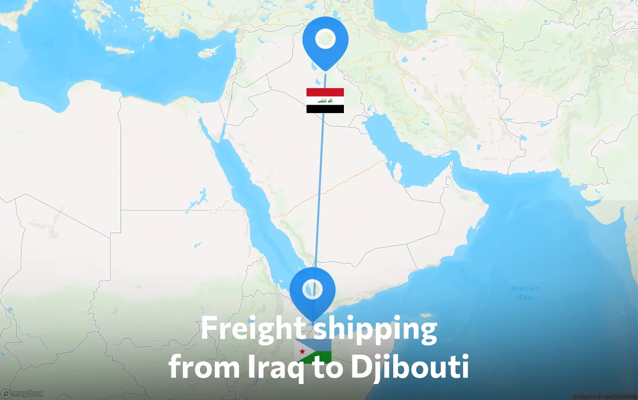 Shipping route from Iraq to Djibouti