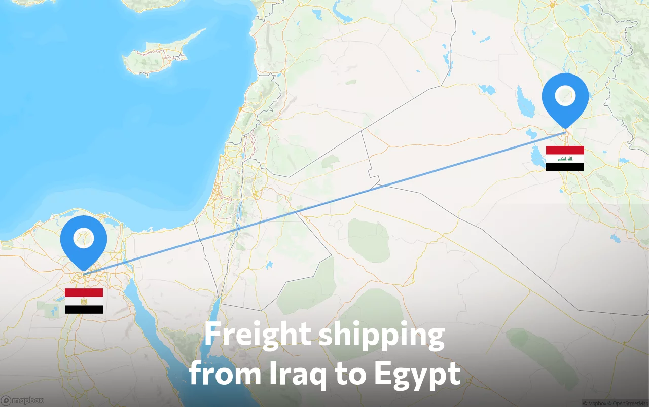 Shipping route from Iraq to Egypt
