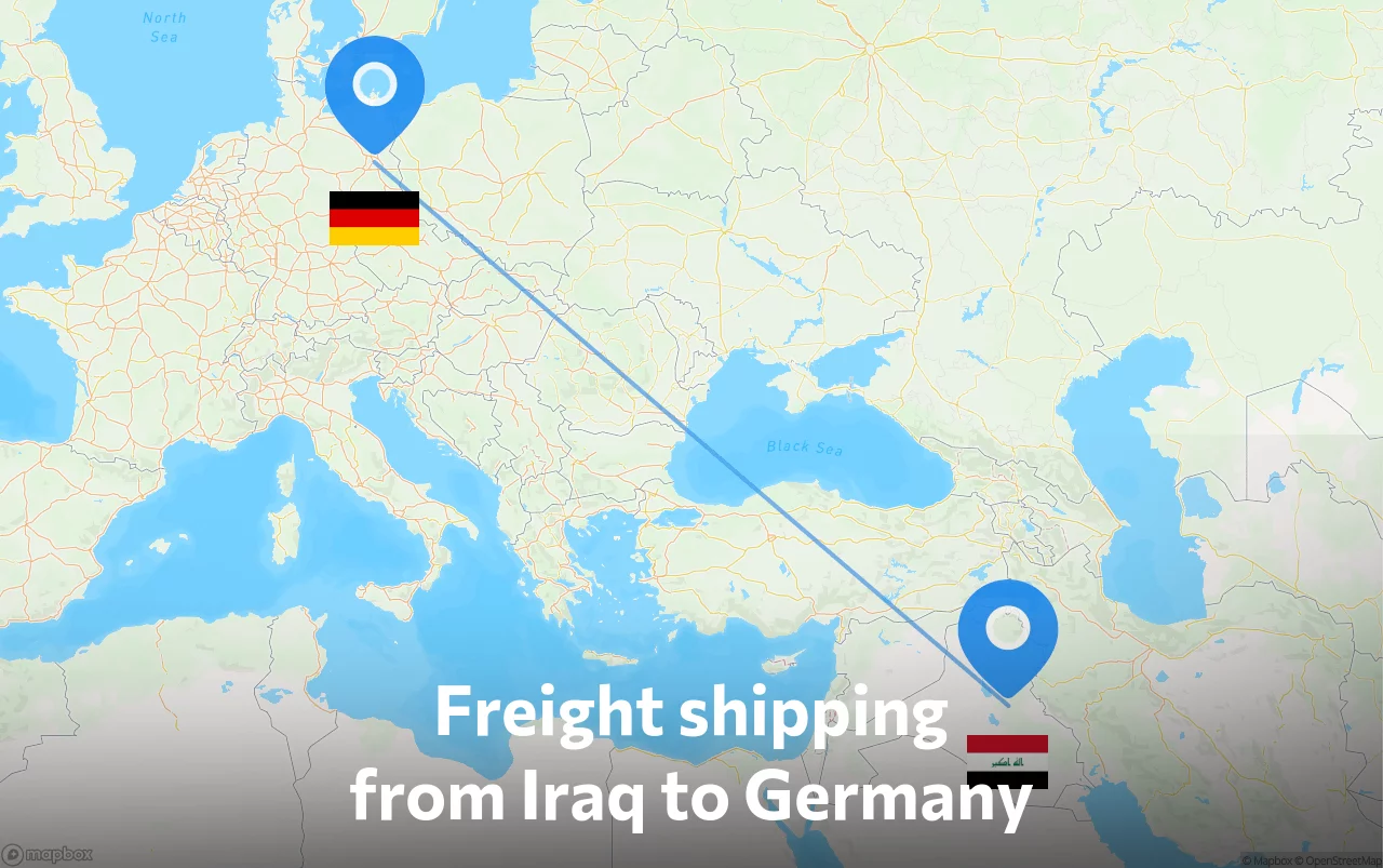 Shipping route from Iraq to Germany