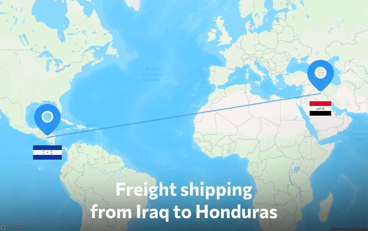 Shipping route from Iraq to Honduras