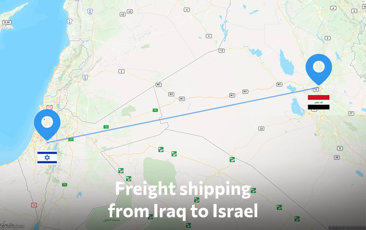 Shipping route from Iraq to Israel