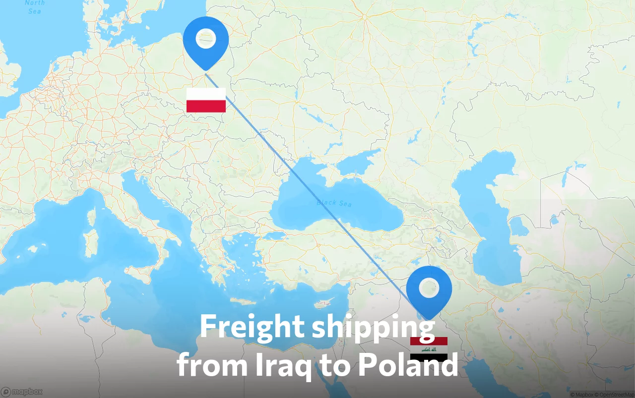Shipping route from Iraq to Poland