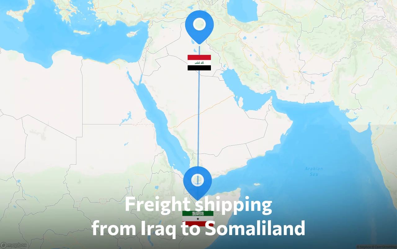 Shipping route from Iraq to Somaliland