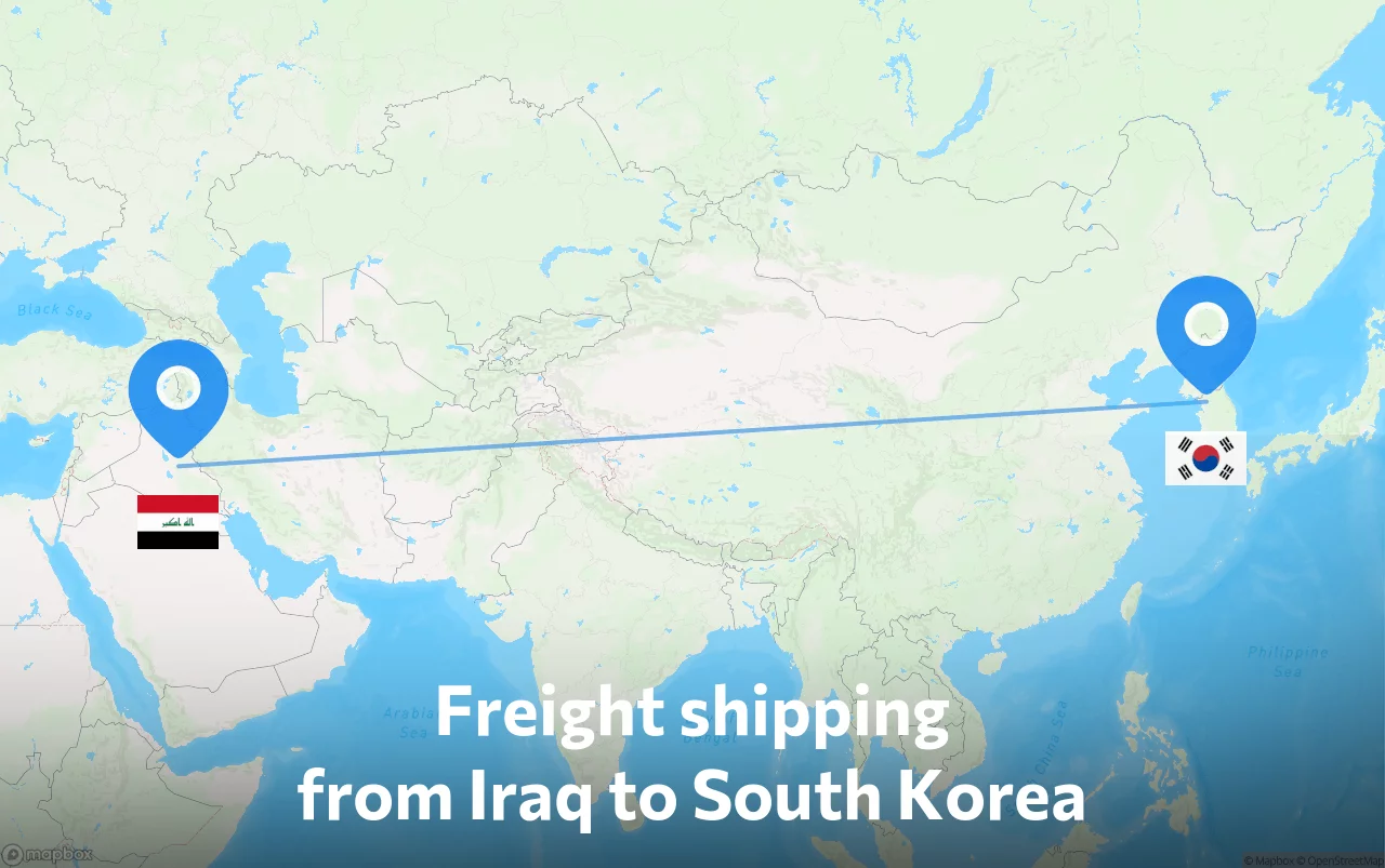 Shipping route from Iraq to South Korea