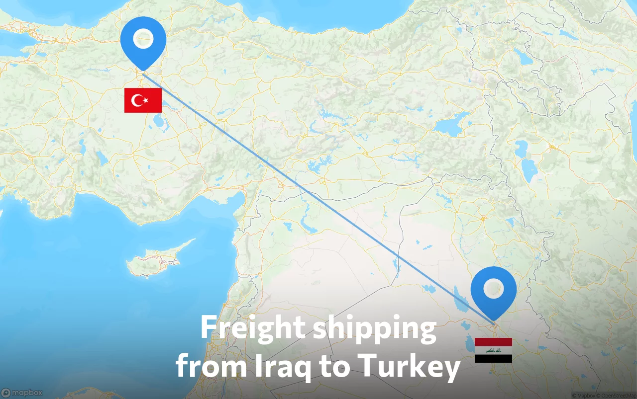 Shipping route from Iraq to Turkey